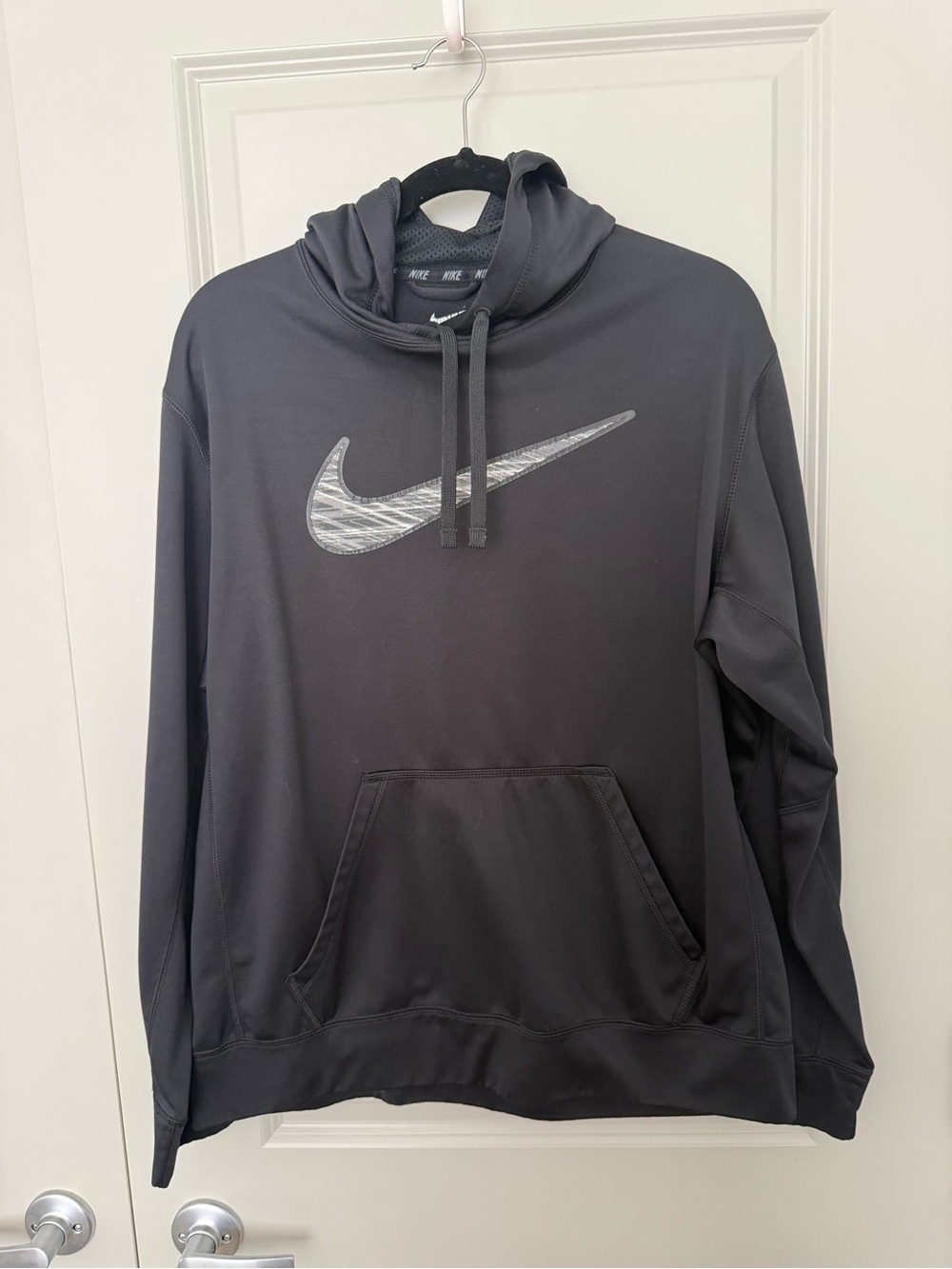 Nike Black Pullover Hoodie with Gray Swoosh